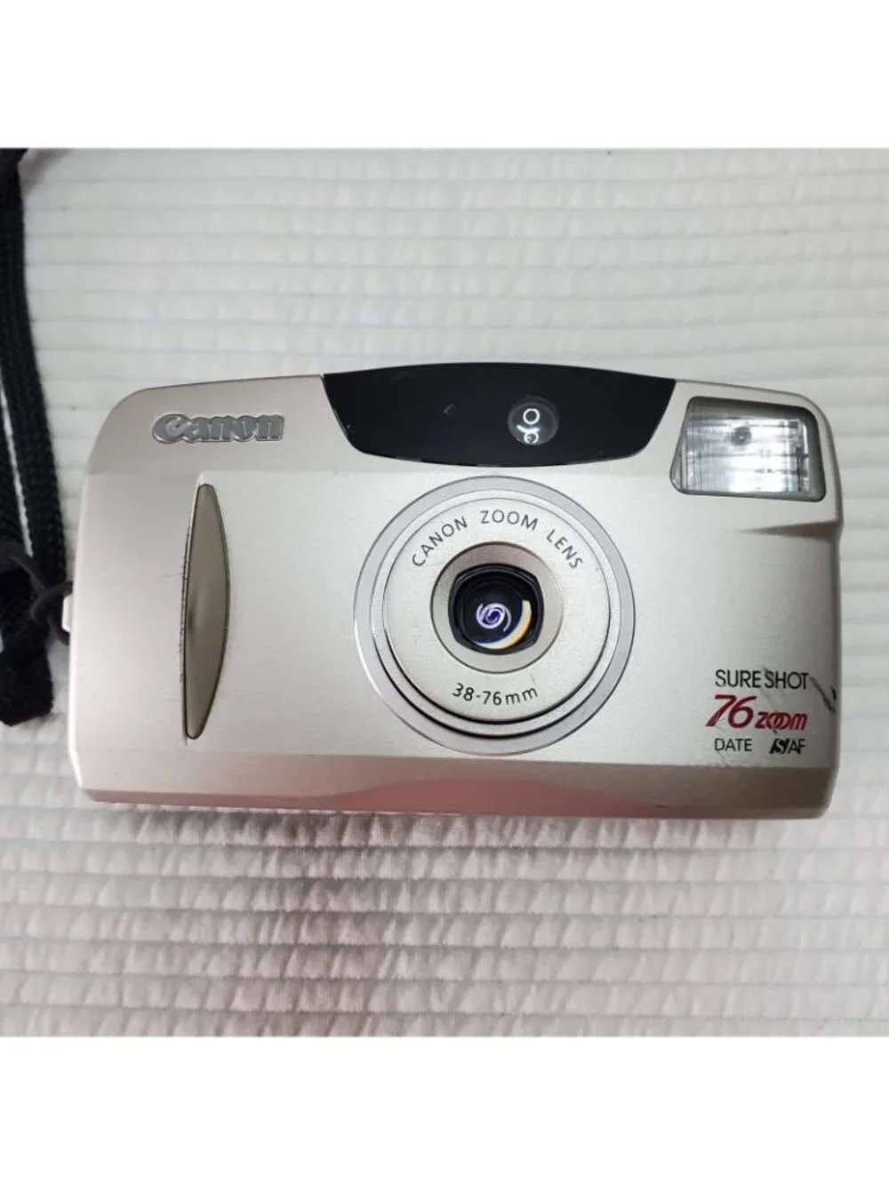 Canon Sure Shot Film Camera 76 Zoom Date Flash Manual Lowepro Case Strap - Picture 6 of 14